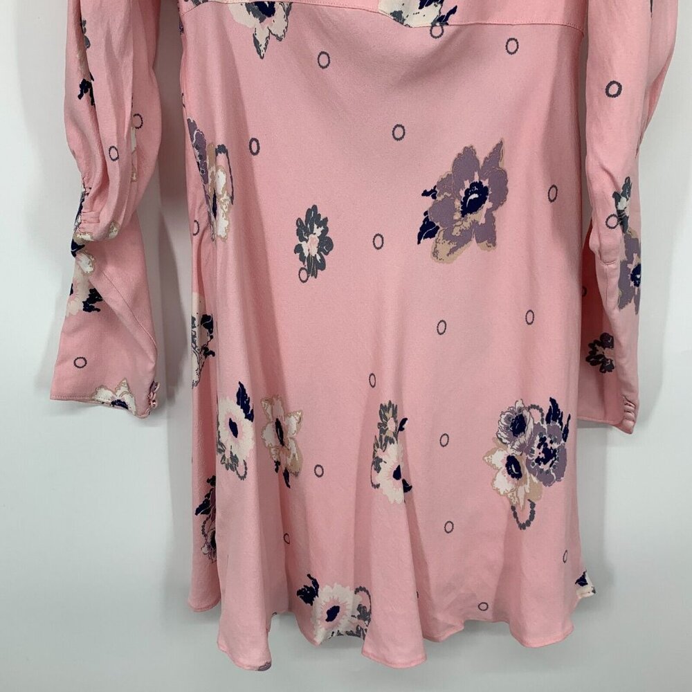 Free People Dress Sunshadows Mini Pink Floral Long Sleeve NWT - Picture 15 of 16